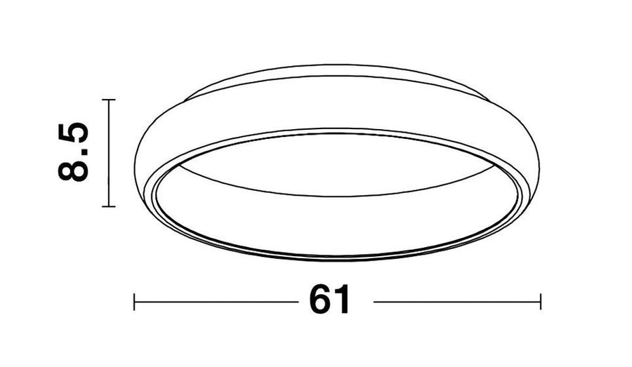 Plafonnier Albi noir, Ø 61 cm
