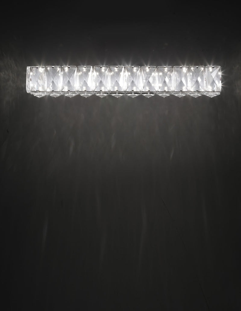 Applique murale Corona chromée, cristal