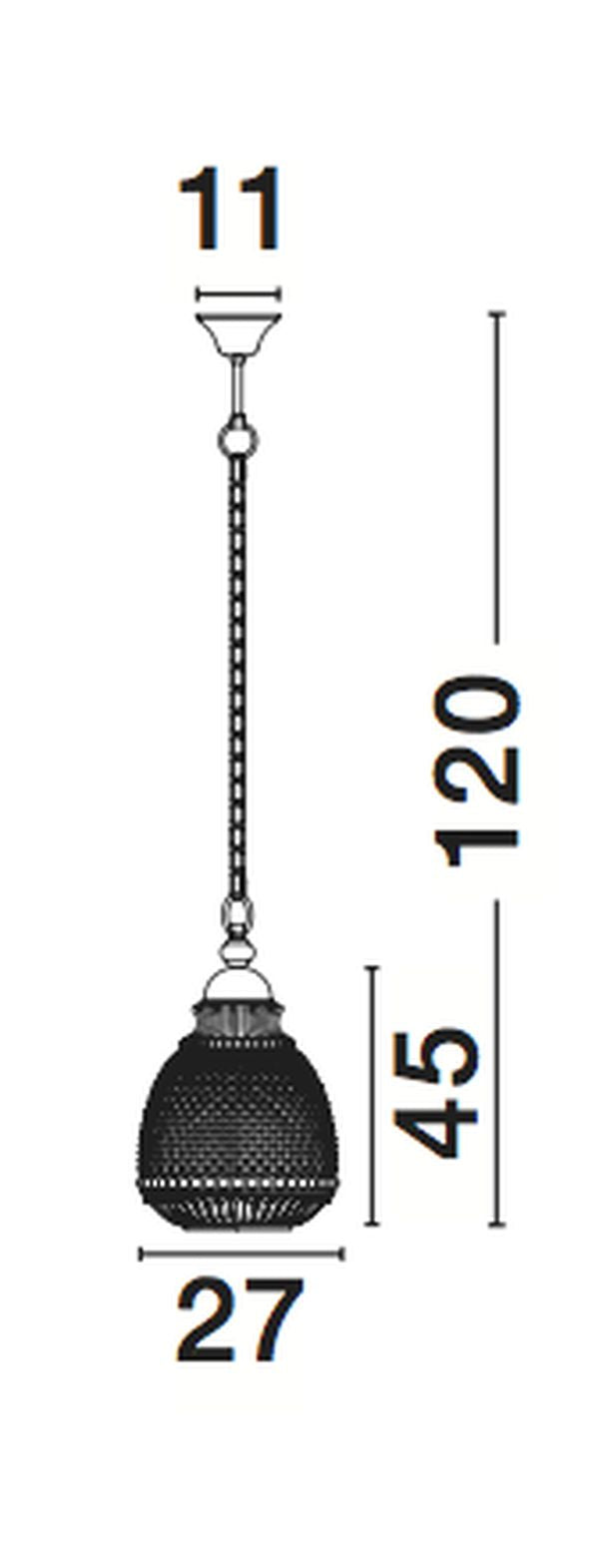 Suspension Toulon marron et fumée, verre