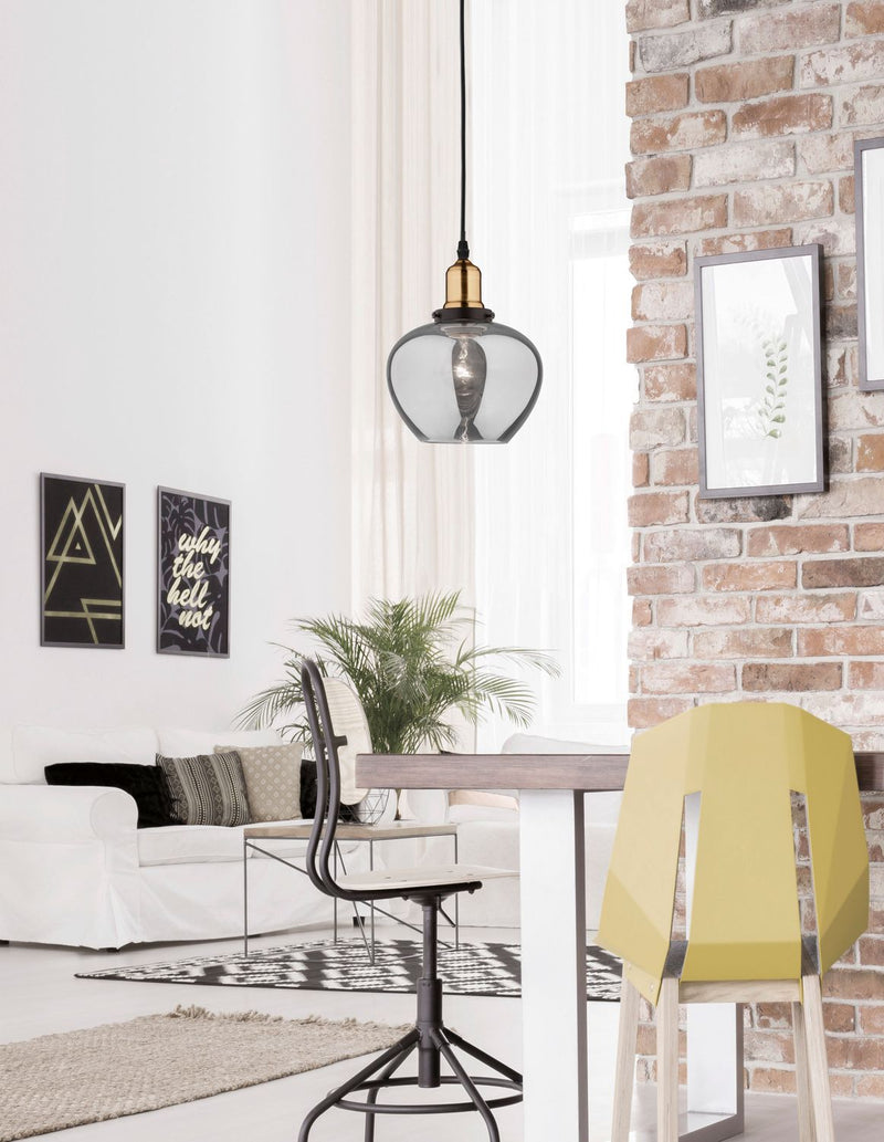 Suspension Cedro noire, verre