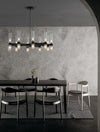Suspension Century 20 lumières noire, verre