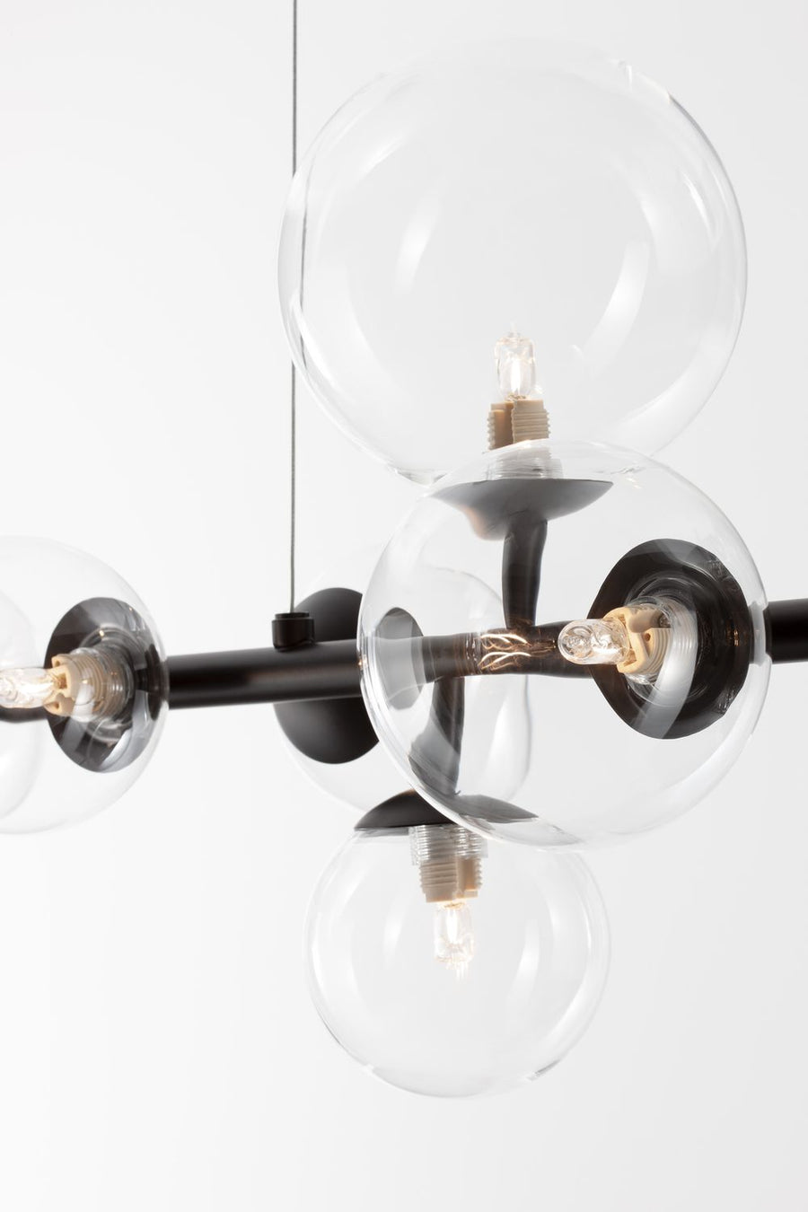 Suspension Odillia 7 lumières noire, verre (9009250)