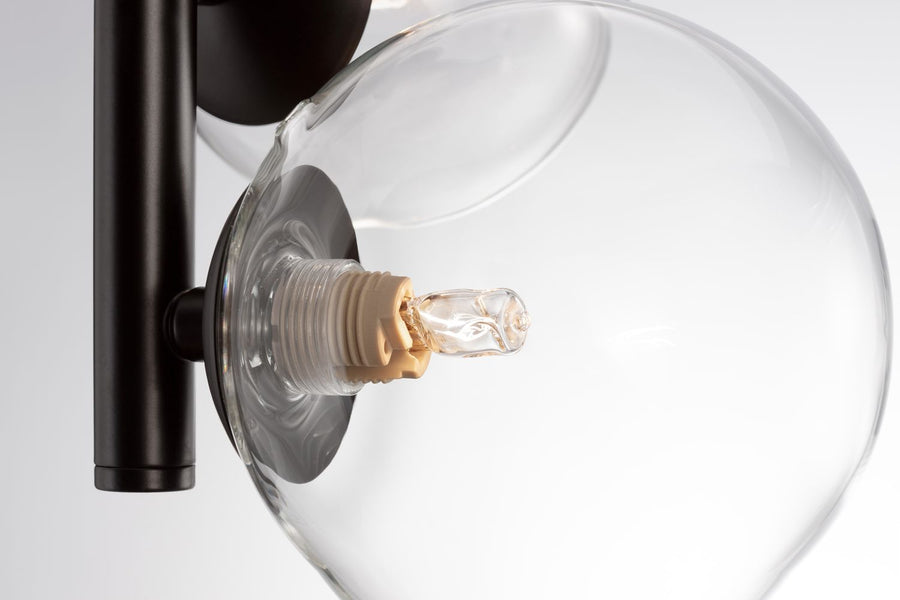Suspension Odillia 6 lumières noire, verre (9009251)