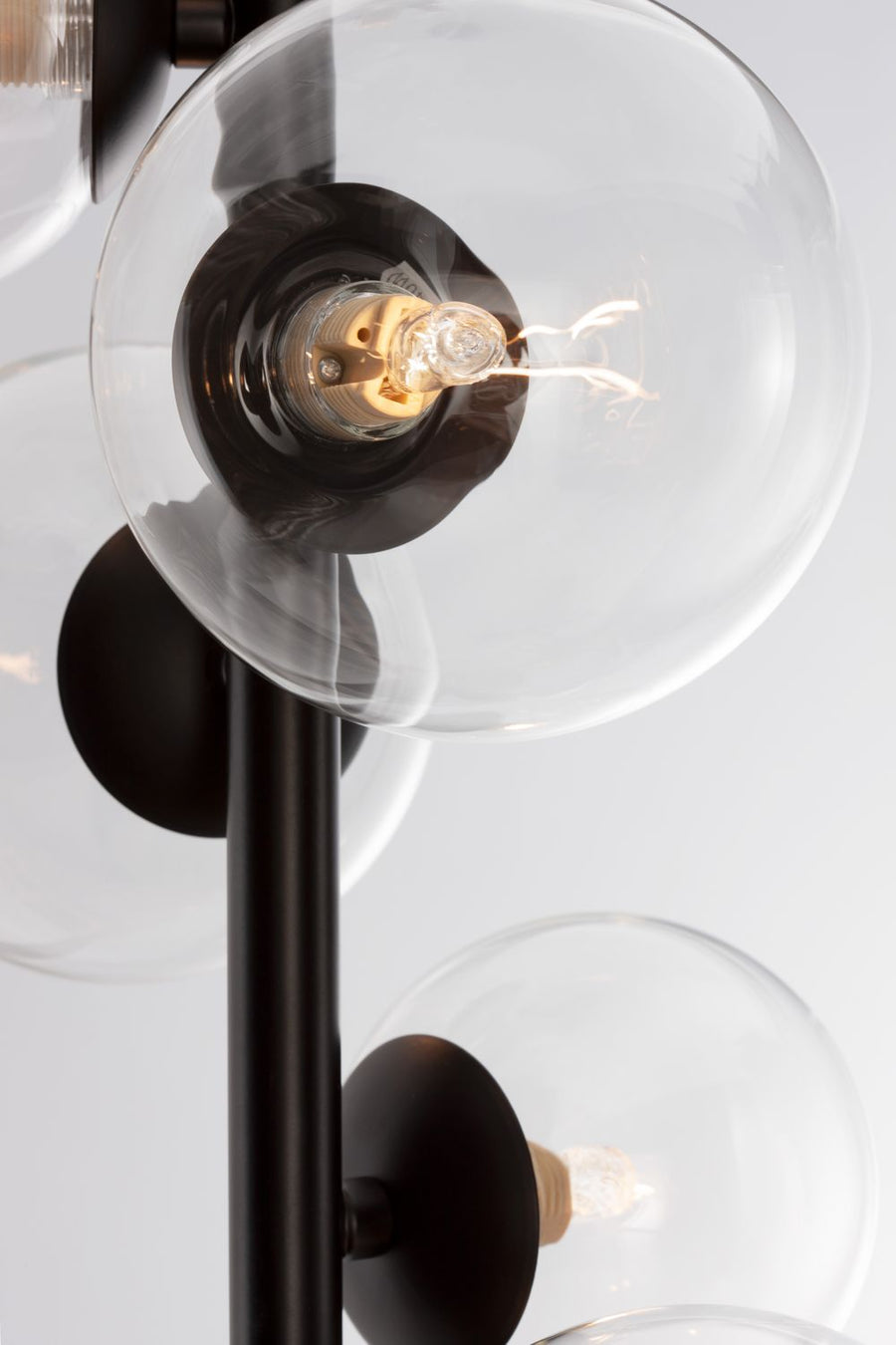 Suspension Odillia 6 lumières noire, verre (9009251)