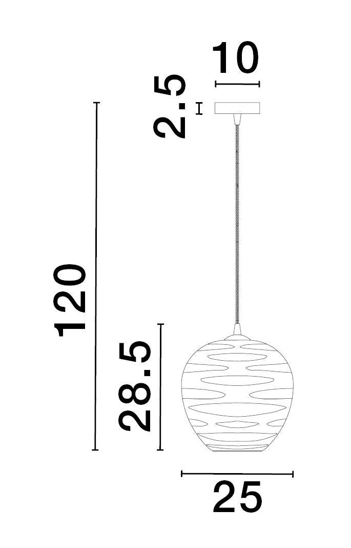 Suspension Evleen noire, verre (9009258)