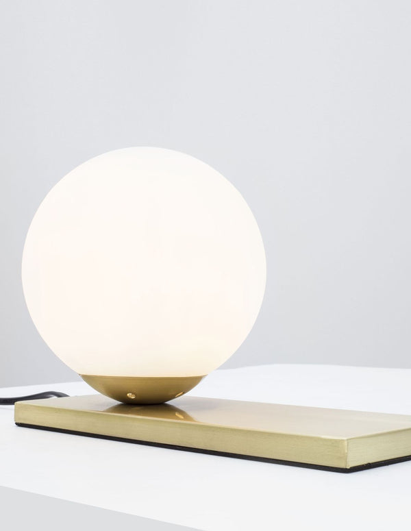 Lampe à poser Juliet dorée, verre, L 26 cm