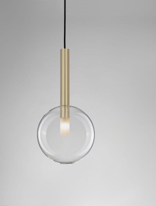 Suspension Amelia dorée, verre, H 190,5 cm (9028831)