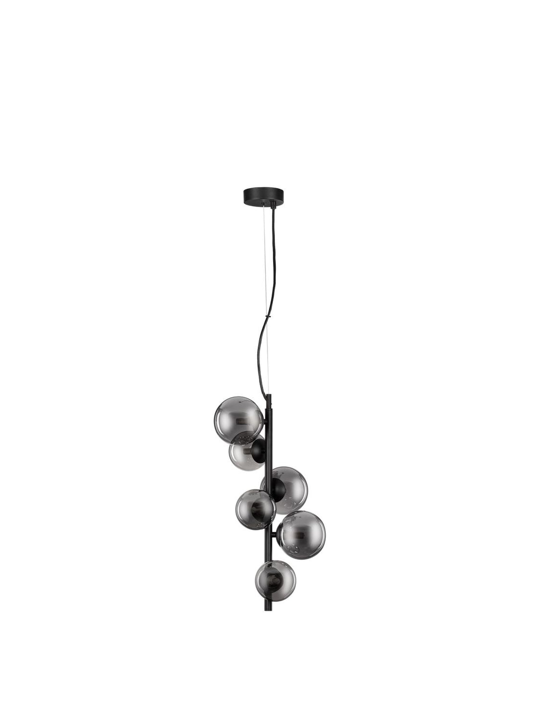 Suspension Odillia 6 lumières noire, verre (9028859)