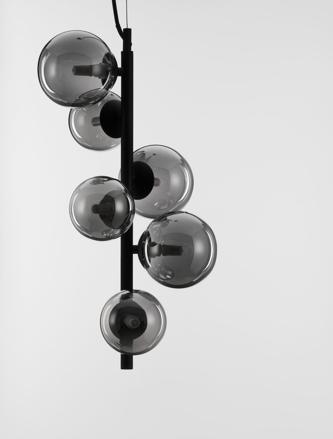 Suspension Odillia 6 lumières noire, verre (9028859)