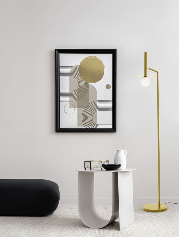 Lampadaire Pielo doré, verre