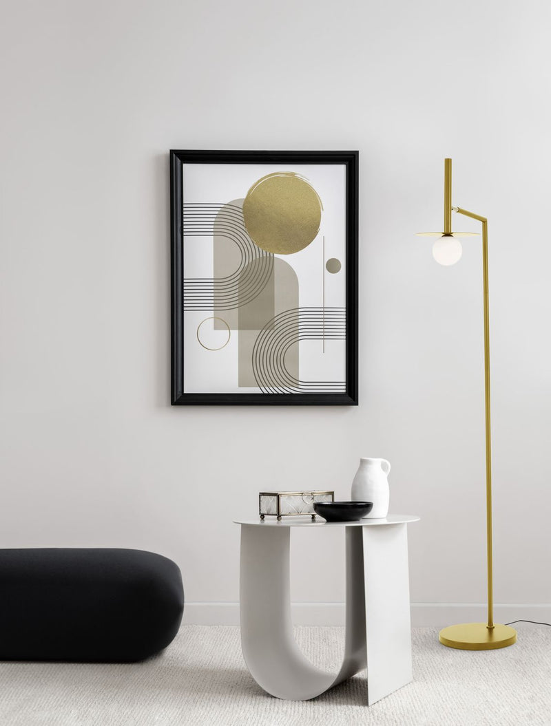 Lampadaire Pielo doré, verre