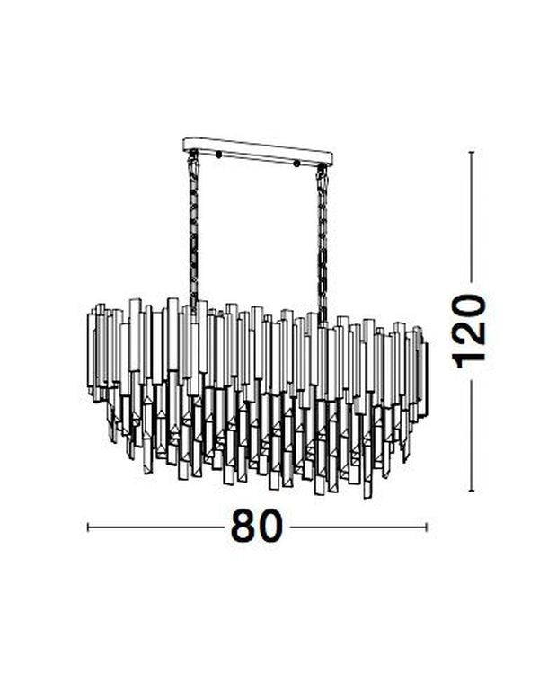 Schéma coté indiquant 80 cm de largeur et 120 cm de hauteur