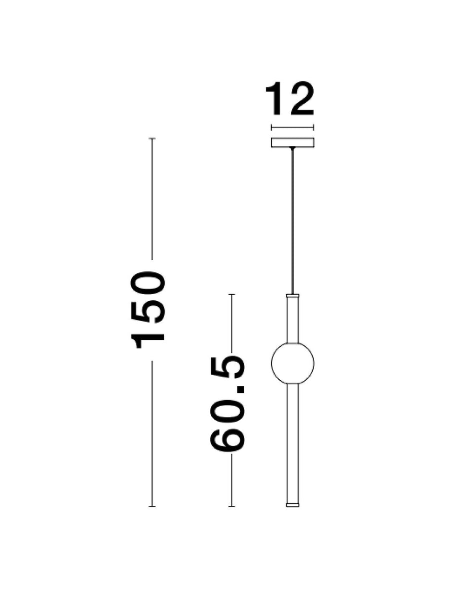 Suspension Neutron dorée, H 150 cm (9054451)