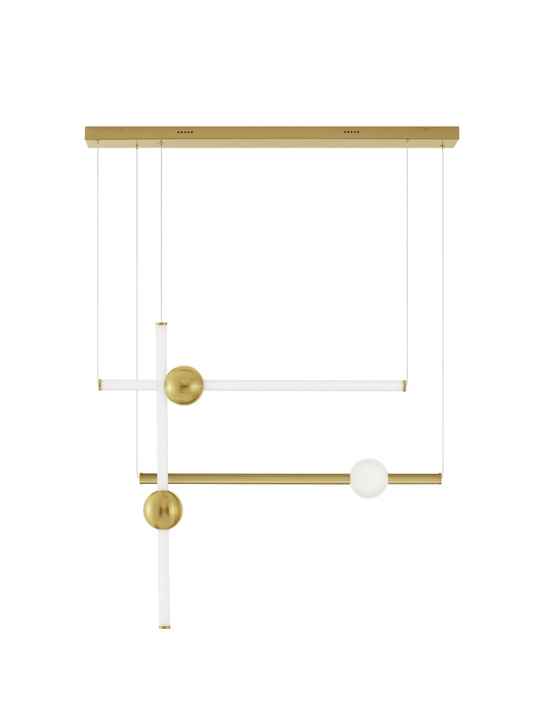 Suspension Neutron dorée, H 200 cm