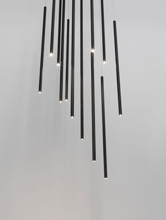 Suspension Elettra noire, Ø 540 cm