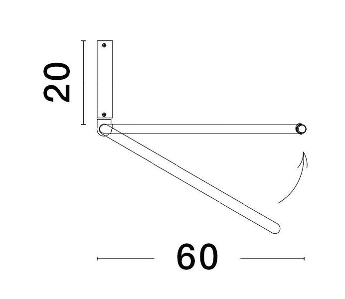 Schéma technique coté : hauteur 20 cm et diamètre 60 cm