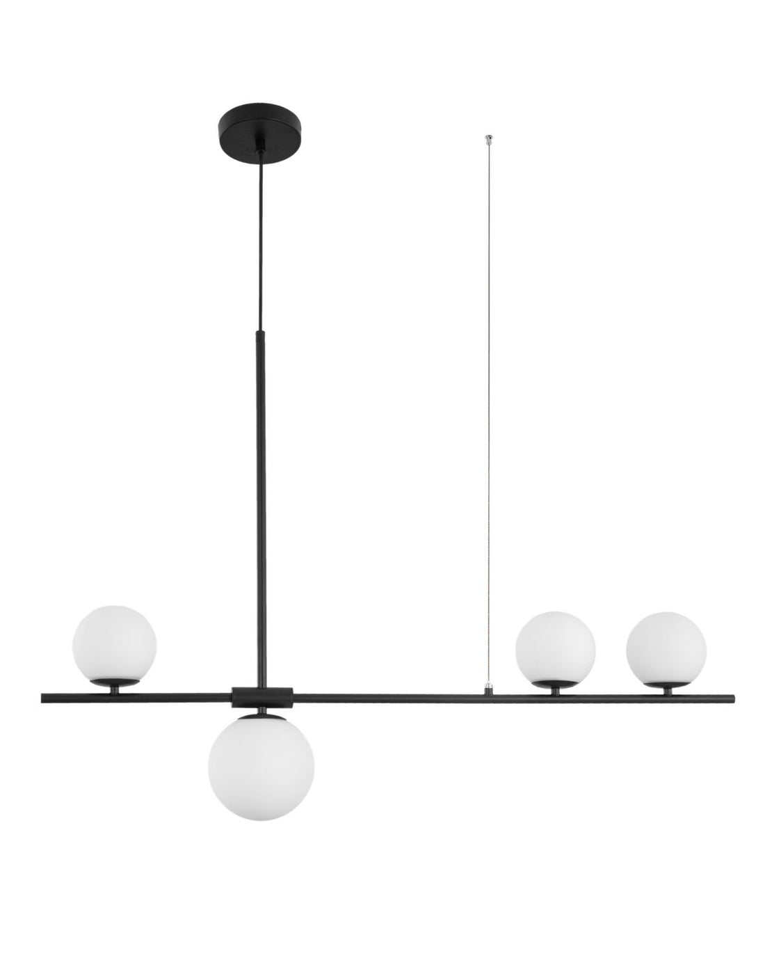 Suspension Impero 4 lumières noire, verre