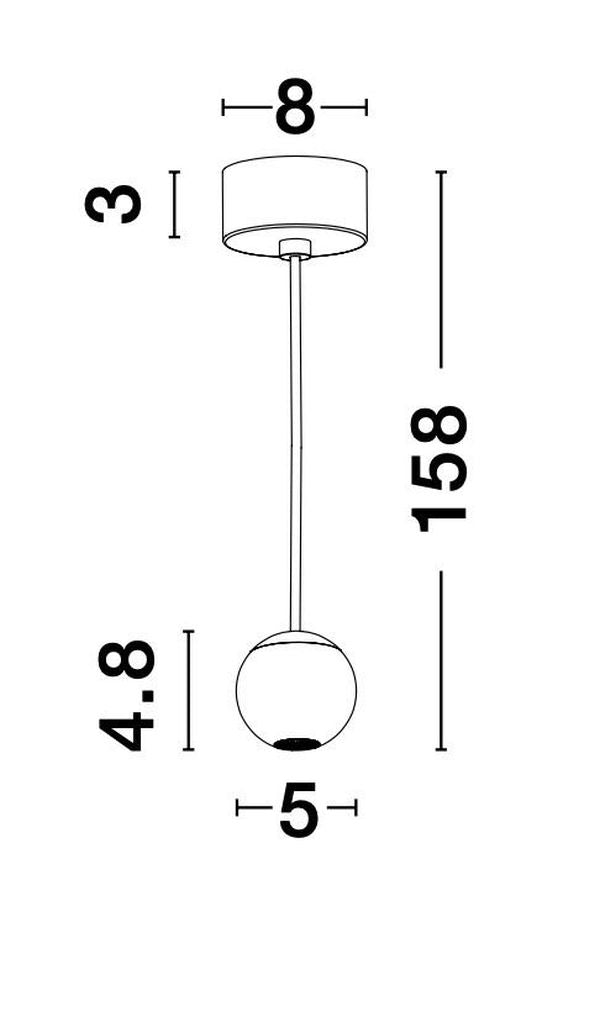 Suspension Nocci noire, H 158 cm