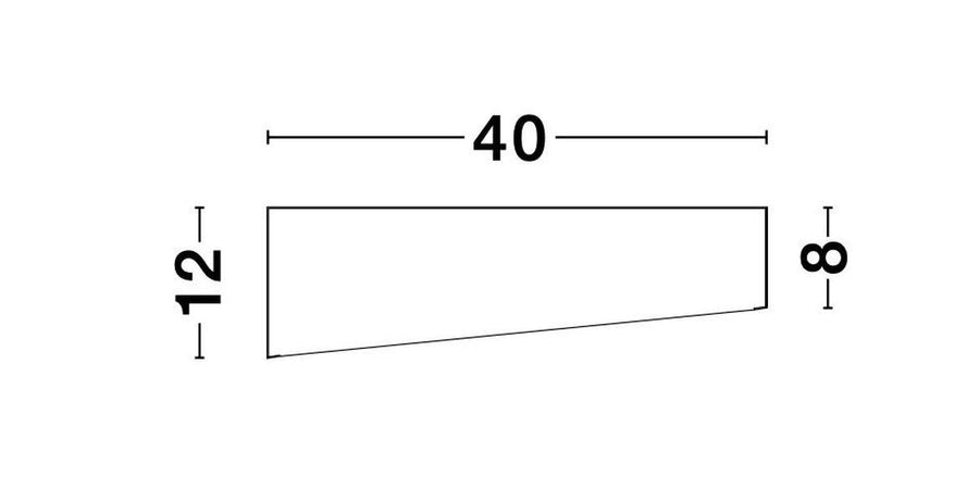 Schéma de dimensions indiquant 40 cm de diamètre et 8 à 12 cm