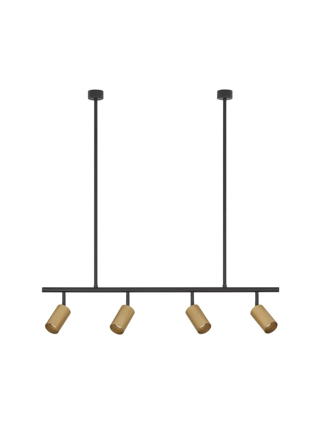 Suspension Pogno 4 lumières noire, L 96 cm