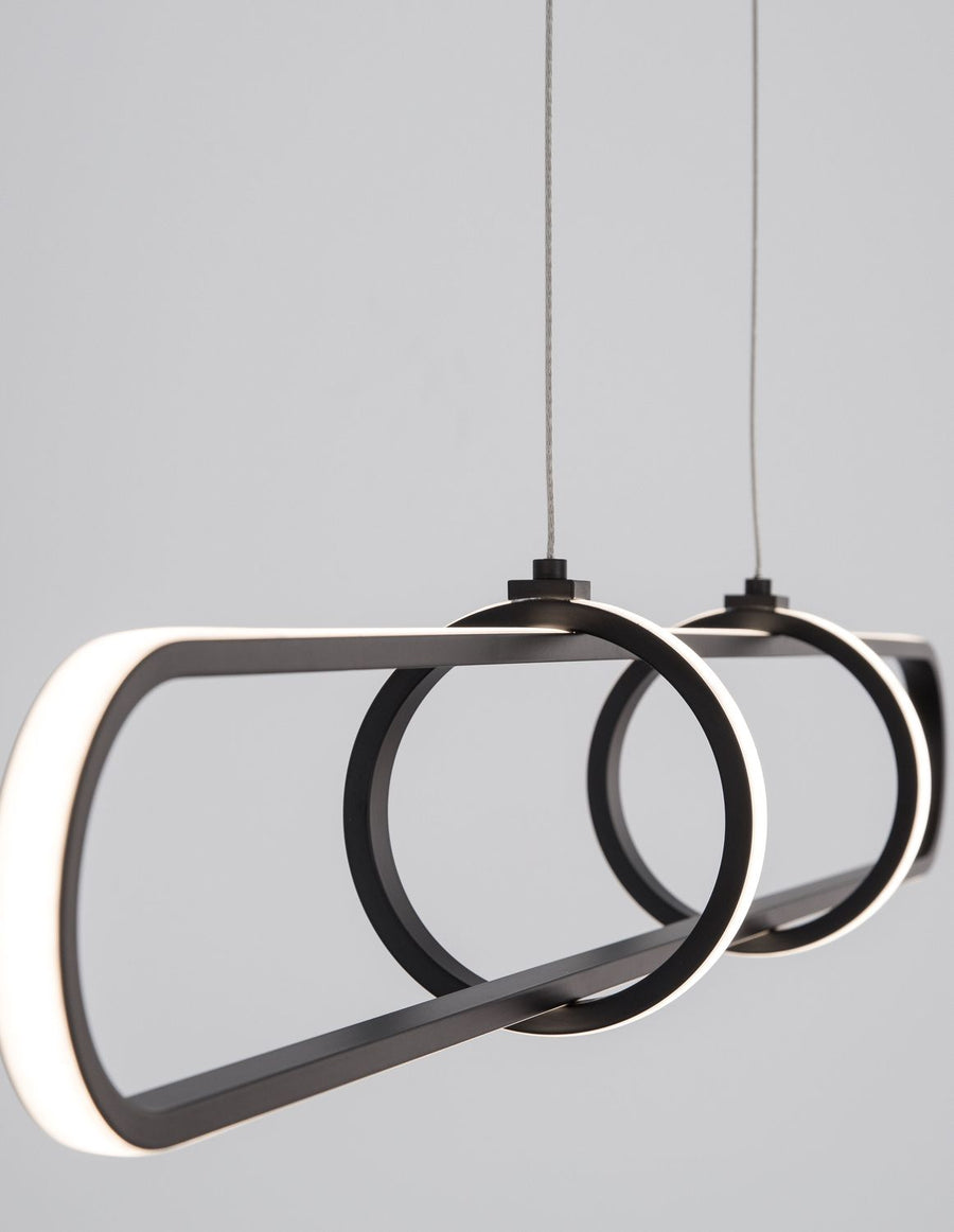 Perspective rapprochée des anneaux et du bandeau lumineux périphérique blanc