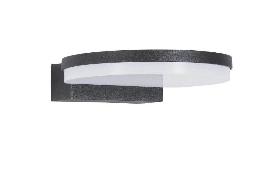 Produit de face sur fond blanc, cerclage anthracite et large diffuseur blanc laiteux
