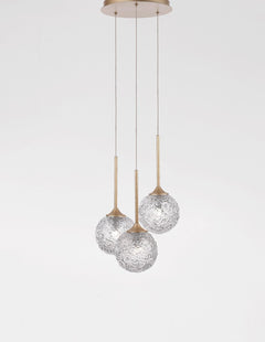 Suspension Mirano 3 lumières dorée, verre (9160212)