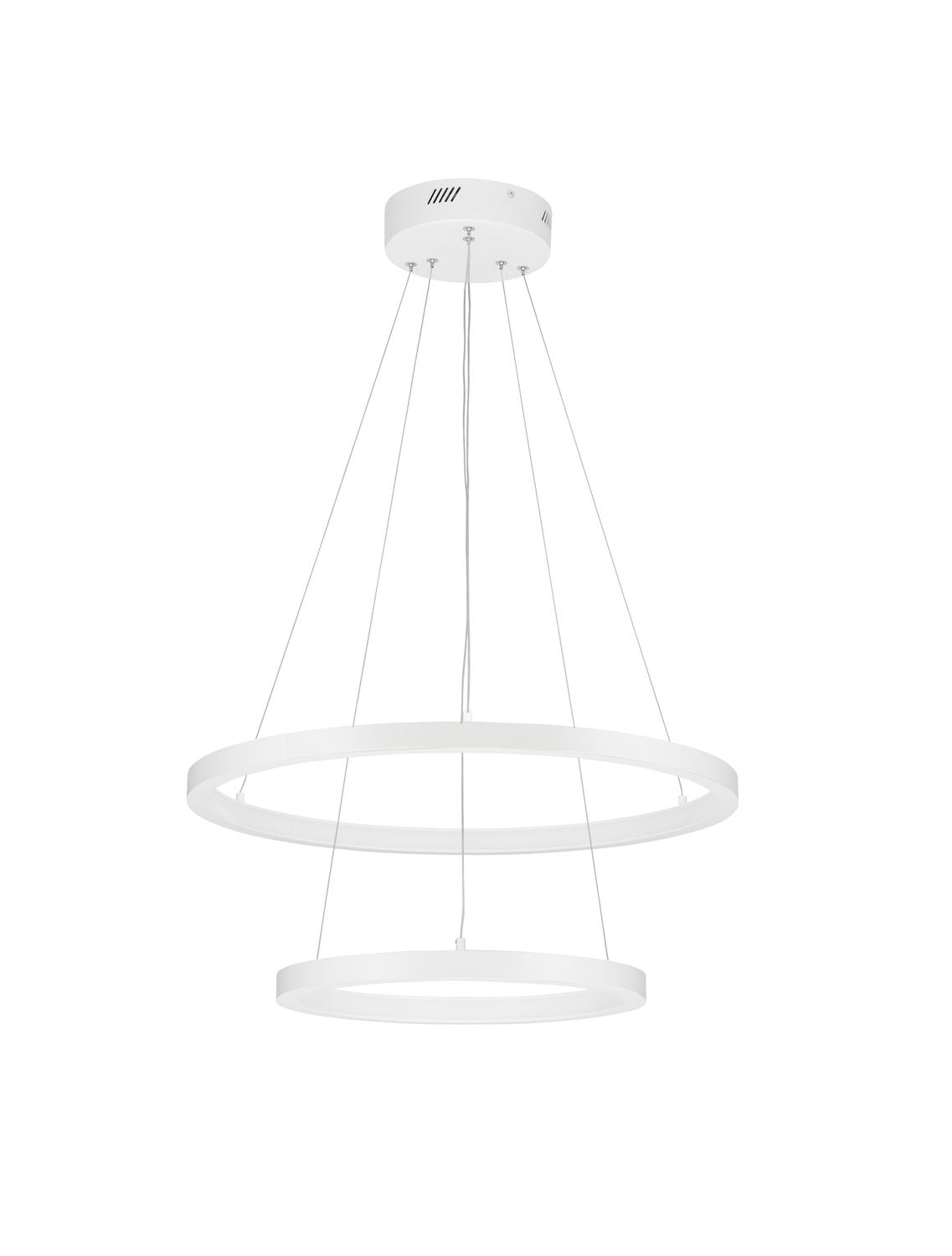 Produit sur fond blanc, vue entière des deux anneaux et du pavillon de plafond