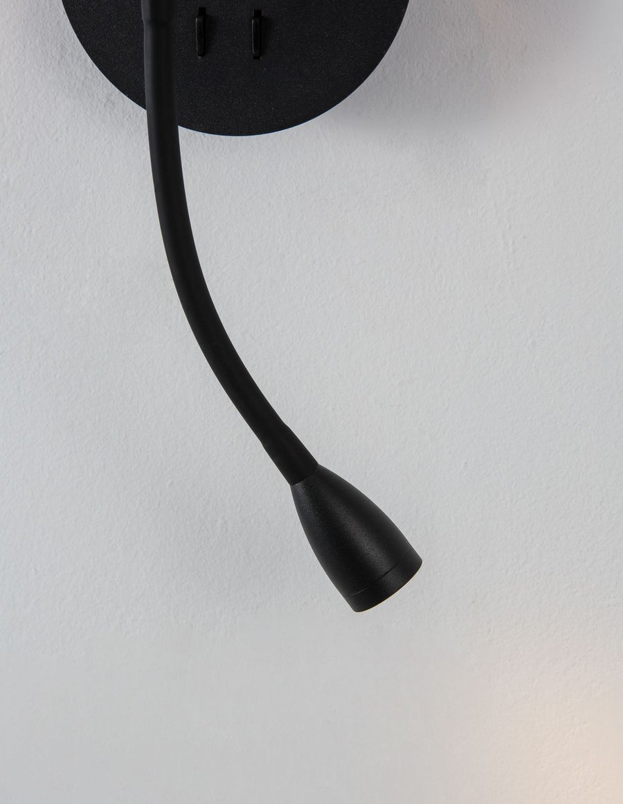 Gros plan sur le bras flexible et la petite tête de lecture orientable.