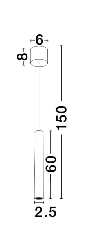 Suspension Ultrathin blanche, H 150 cm