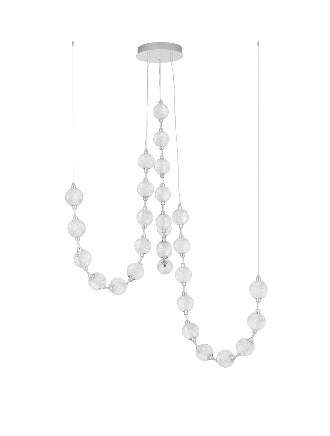 Suspension Brillante chromée, cristal