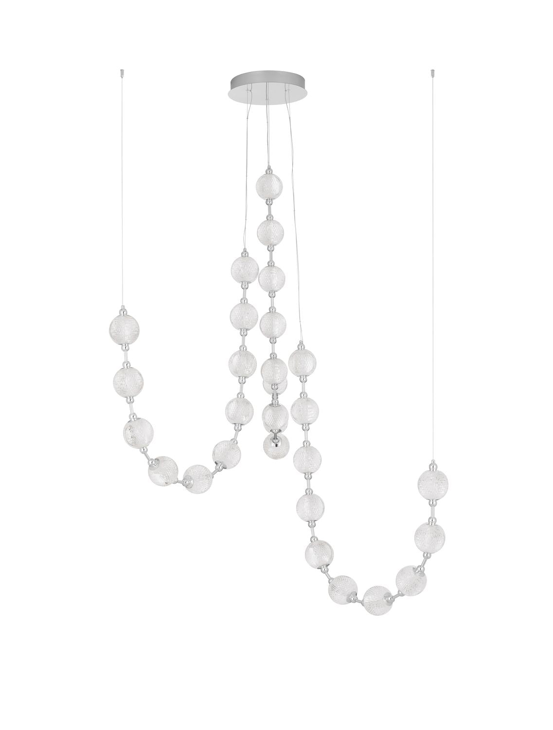 Suspension Brillante chromée, cristal