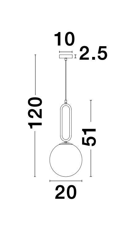Suspension Grus dorée, verre (9191201)