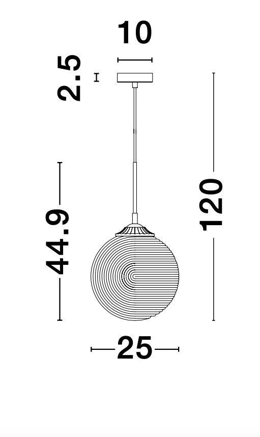 Suspension Athena noire, verre (9191210)