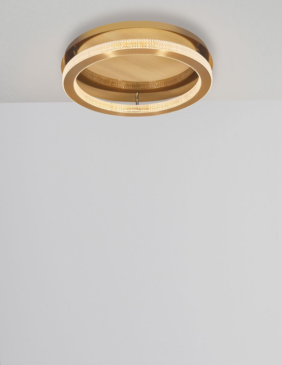 Plafonnier Fiore doré, Ø 40 cm