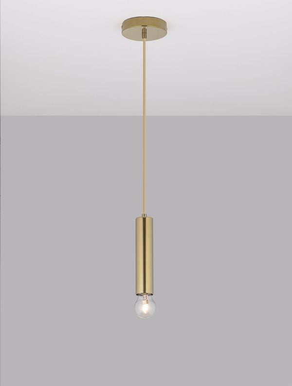 Suspension allumée, ampoule en bas diffusant une lumière chaude