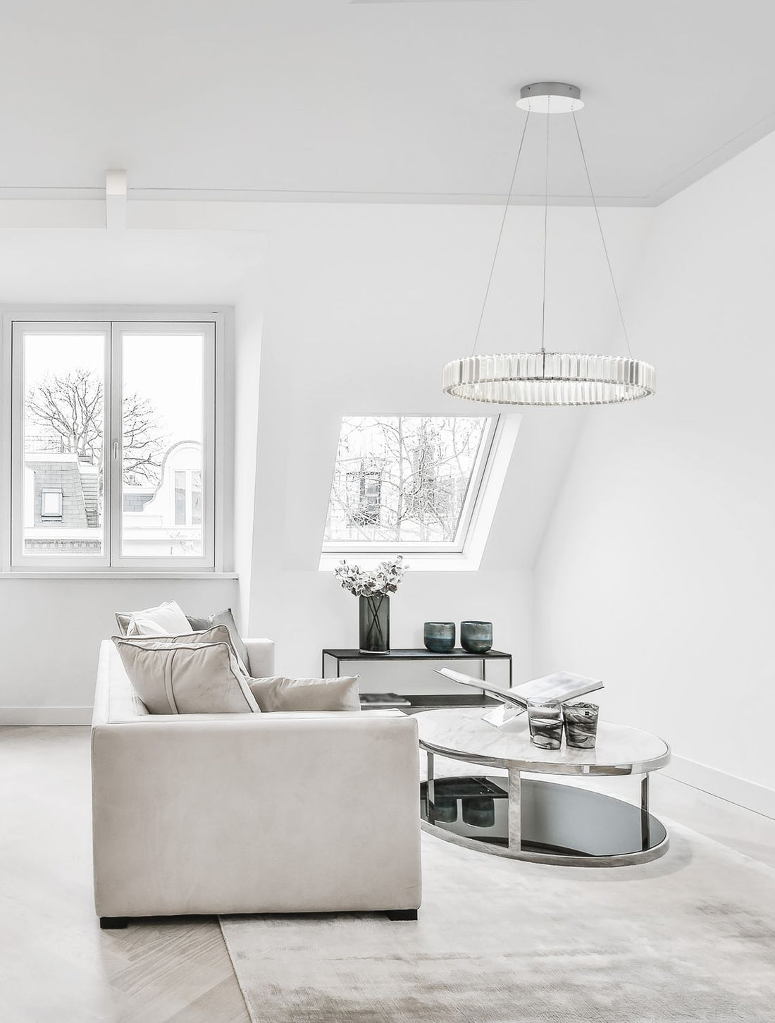 Suspension luminaire | Aurelia Chromée H 150 cm