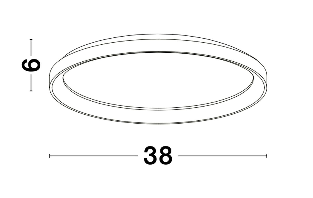 Plafonnier Pertino noir, Ø 38 cm (9345681)