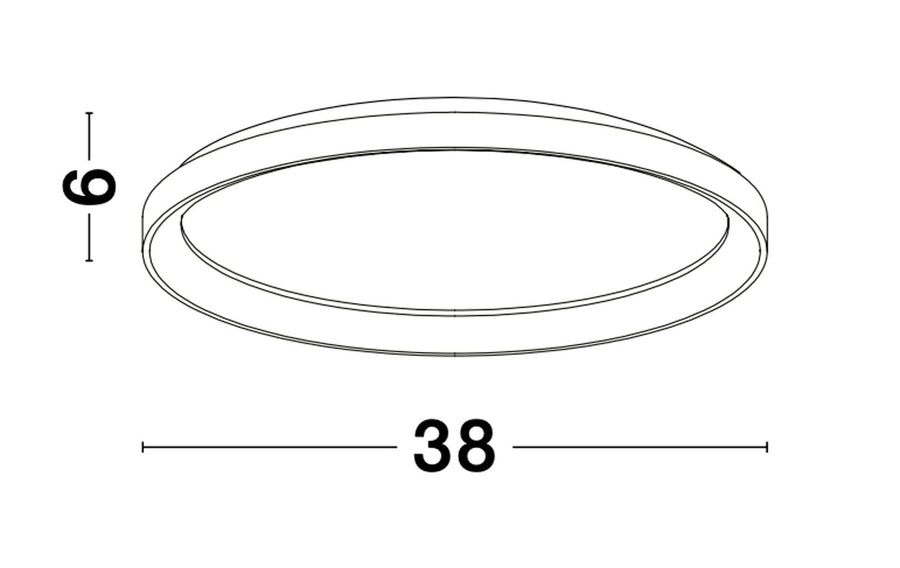 Plafonnier Pertino noir, Ø 38 cm (9345681)