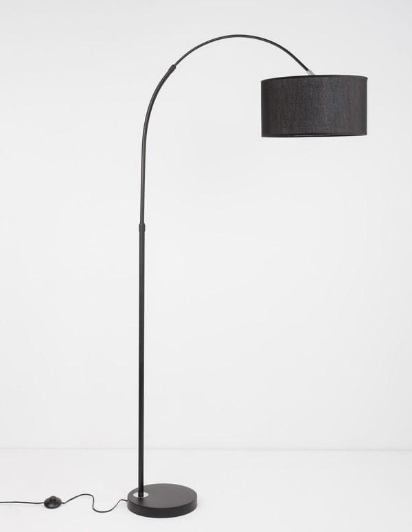 Lampadaire Sama noir, tissu