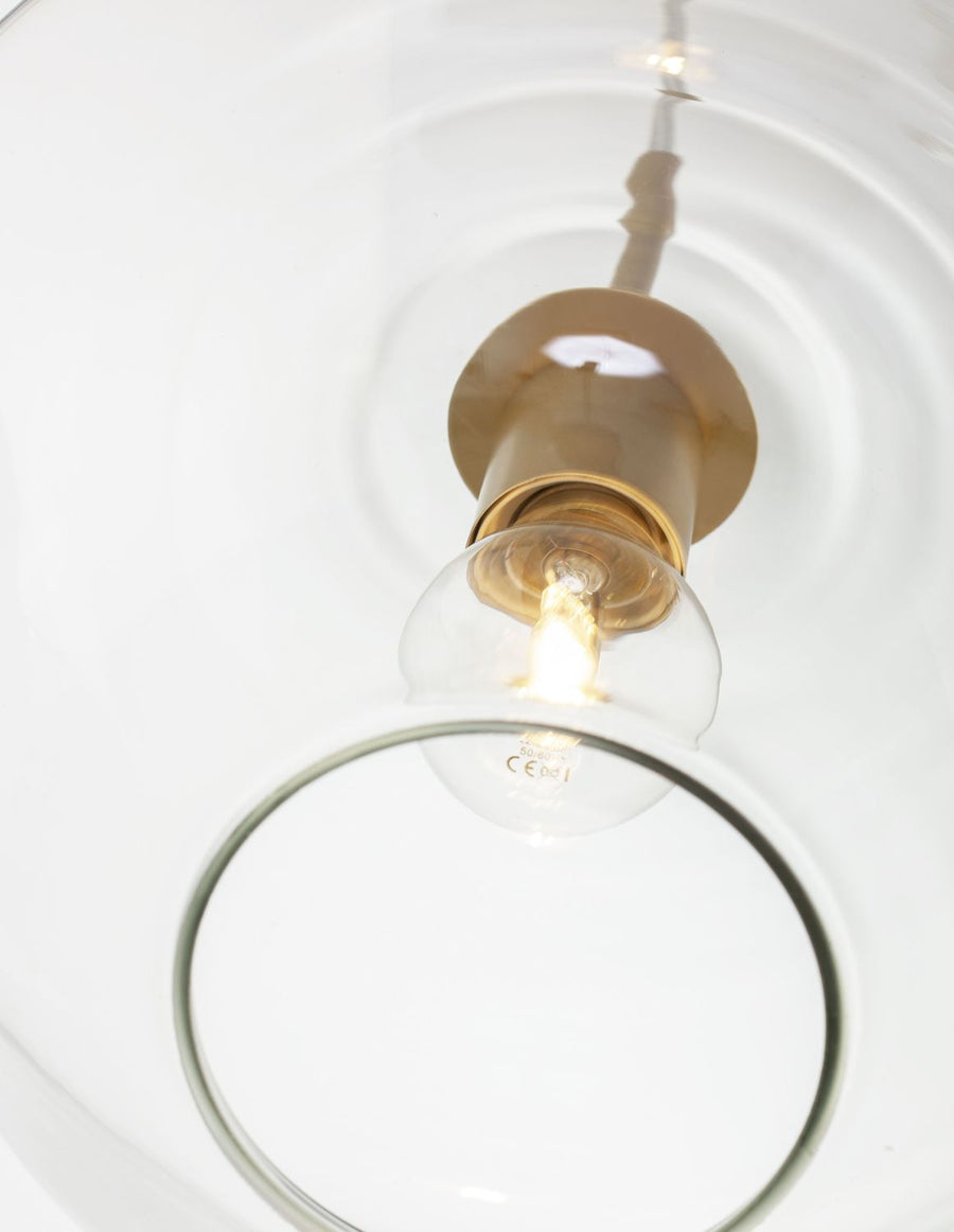 Suspension Prisma dorée, verre, H 124 cm