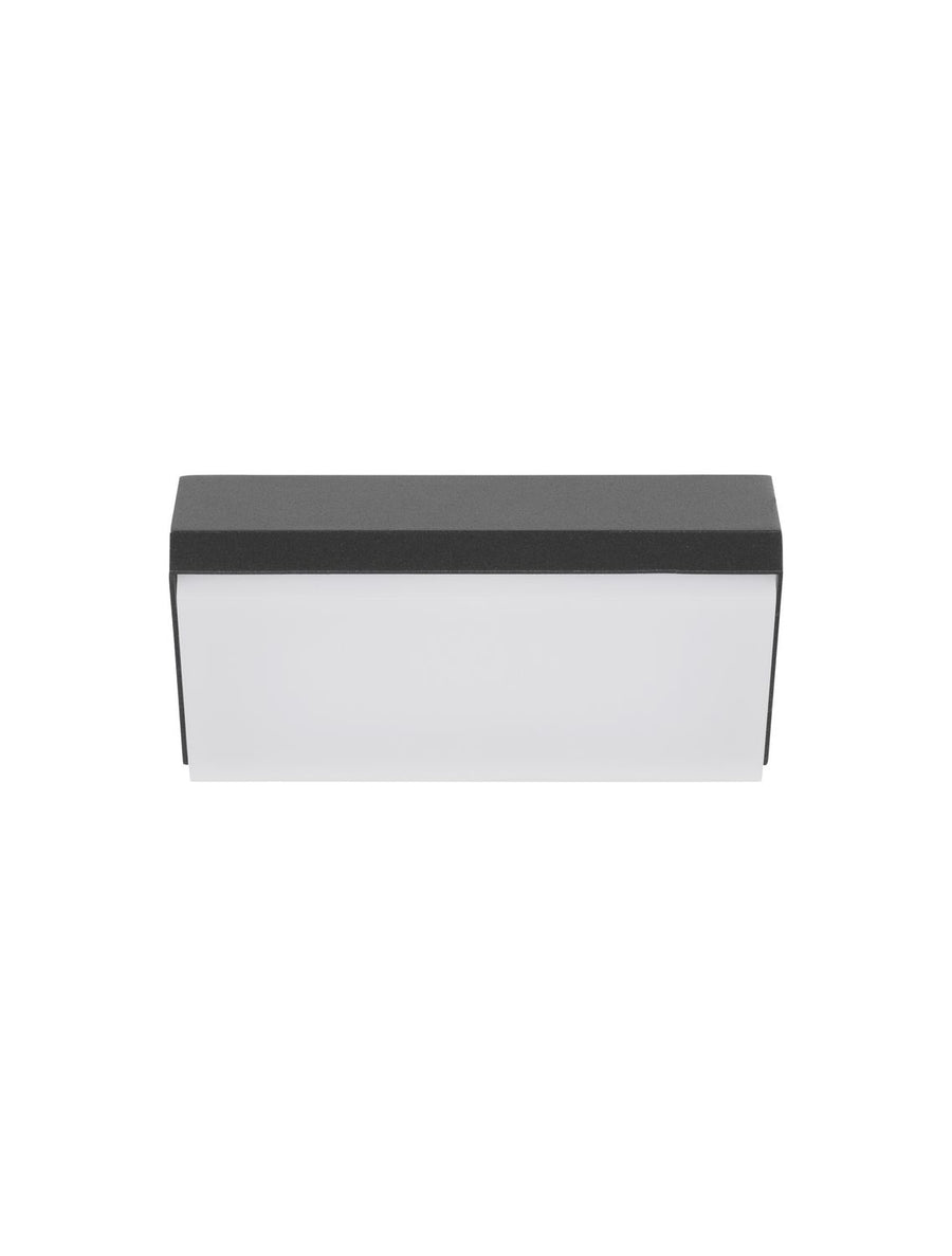 Produit de face sur fond blanc, capot anthracite et large diffuseur opale