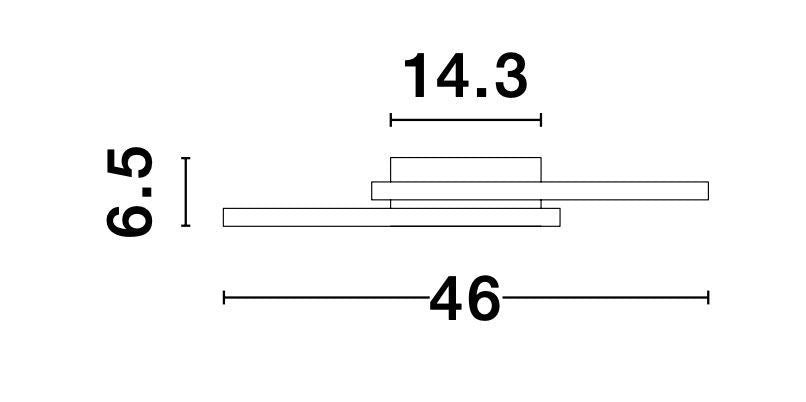 Plafonnier Bilbao doré, L 46 cm