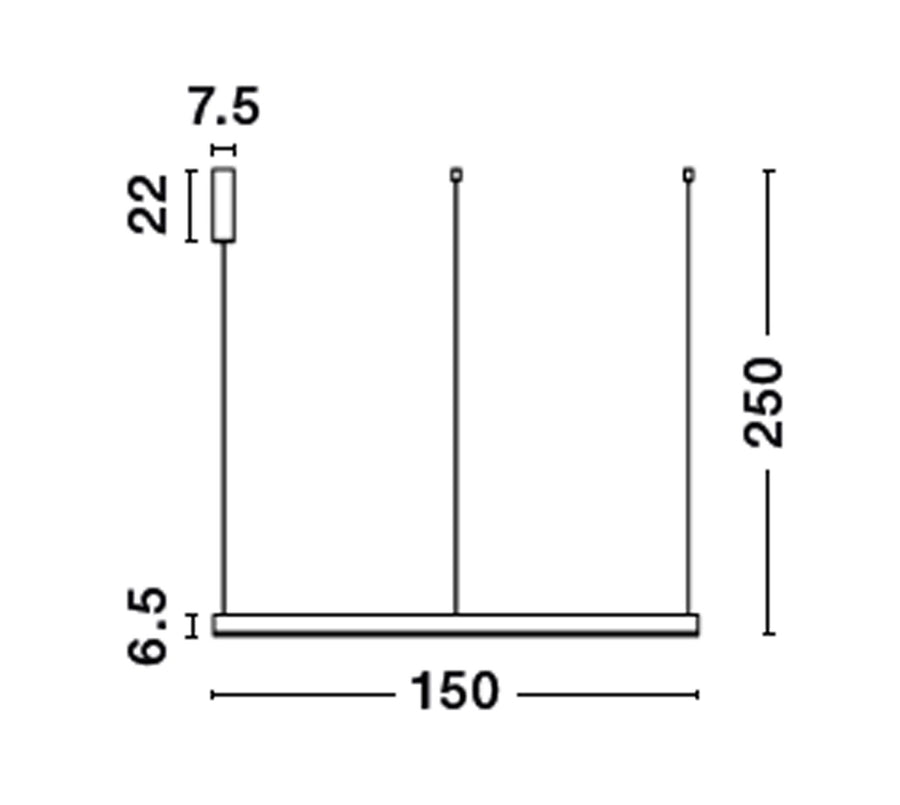 Suspension Motif blanche, H 250 cm (9530203)