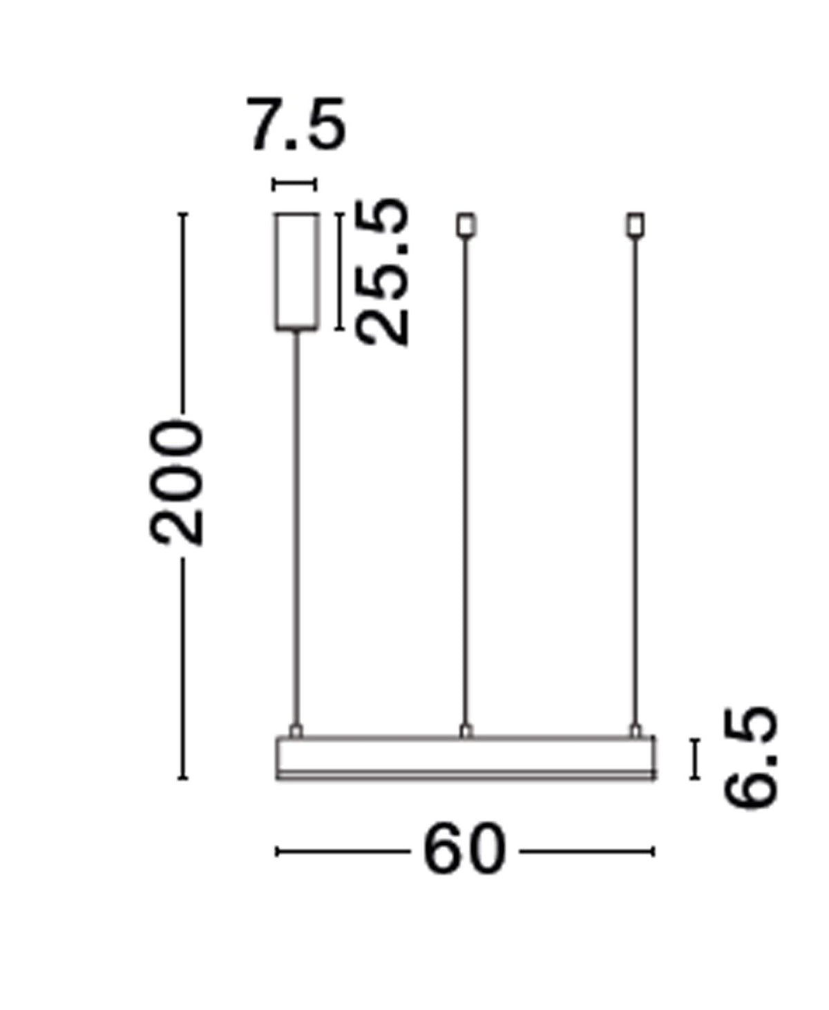 Suspension Motif noire, H 200 cm (9530212)