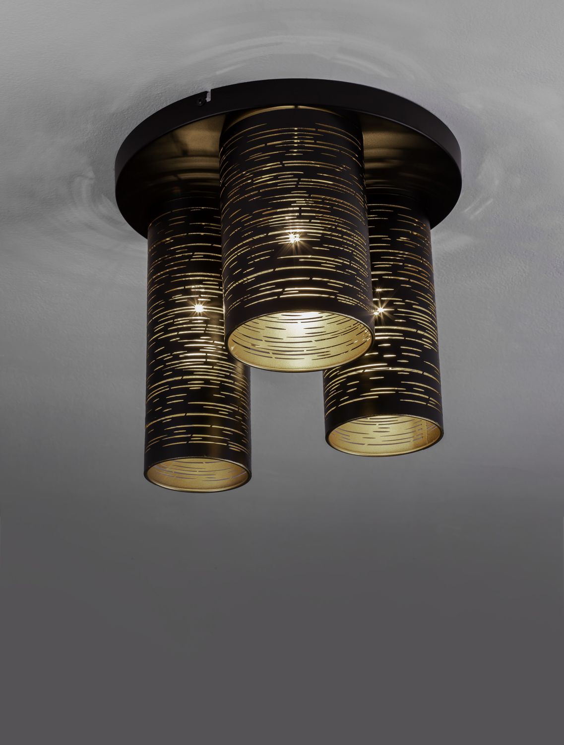 Plafonnier Zane 3 lumières noir