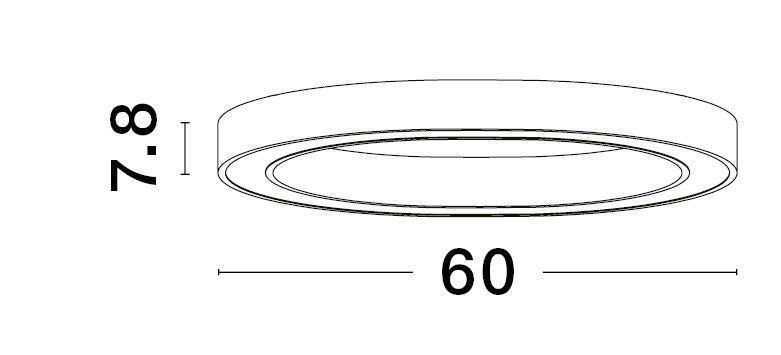 Schéma de dimensions indiquant un diamètre de 60 cm et une hauteur de 7,8 cm.