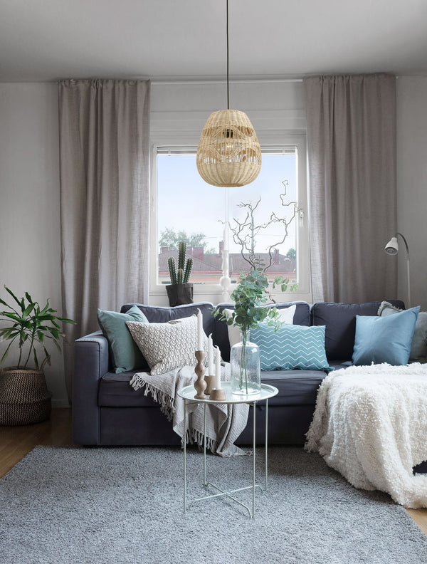 Suspension Marlo beige, rotin, H 185 cm (9586501)