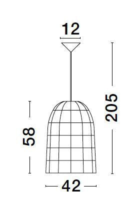 Suspension Griffin marron, H 205 cm (9586506)