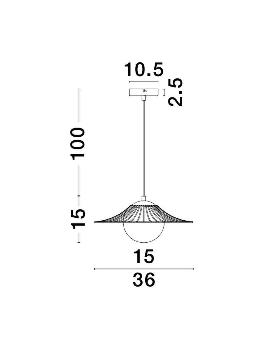 Suspension FLY noire, verre